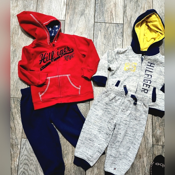 TWO Tommy Hilfiger Toddler 18m Sweatsuits w Pant &Full Zip both sets euc - Picture 2 of 10
